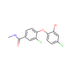 CNC(=O)c1ccc(Oc2ccc(Cl)cc2O)c(Cl)c1 ZINC000028562852