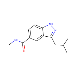 CNC(=O)c1ccc2[nH]nc(CC(C)C)c2c1 ZINC000653720543