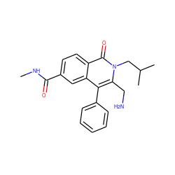 CNC(=O)c1ccc2c(=O)n(CC(C)C)c(CN)c(-c3ccccc3)c2c1 ZINC000072105921