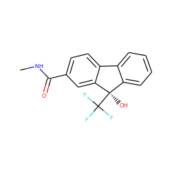 CNC(=O)c1ccc2c(c1)[C@](O)(C(F)(F)F)c1ccccc1-2 ZINC000144688282