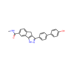 CNC(=O)c1ccc2c(c1)-c1[nH]nc(-c3ccc(-c4ccc(O)cc4)cc3)c1C2 ZINC000028822281