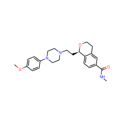 CNC(=O)c1ccc2c(c1)CCO[C@@H]2CCN1CCN(c2ccc(OC)cc2)CC1 ZINC000013779786