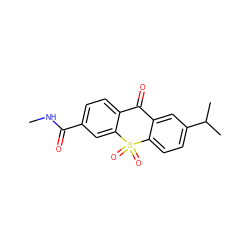 CNC(=O)c1ccc2c(c1)S(=O)(=O)c1ccc(C(C)C)cc1C2=O ZINC000013606005