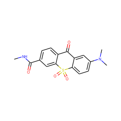 CNC(=O)c1ccc2c(c1)S(=O)(=O)c1ccc(N(C)C)cc1C2=O ZINC000013606024