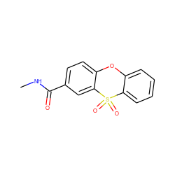 CNC(=O)c1ccc2c(c1)S(=O)(=O)c1ccccc1O2 ZINC000013606051