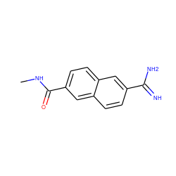 CNC(=O)c1ccc2cc(C(=N)N)ccc2c1 ZINC000013532817