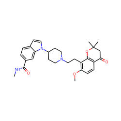 CNC(=O)c1ccc2ccn(C3CCN(CCc4c(OC)ccc5c4OC(C)(C)CC5=O)CC3)c2c1 ZINC000011688835