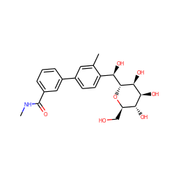 CNC(=O)c1cccc(-c2ccc([C@@H](O)[C@H]3O[C@H](CO)[C@@H](O)[C@H](O)[C@@H]3O)c(C)c2)c1 ZINC000221917724