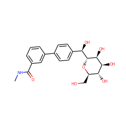 CNC(=O)c1cccc(-c2ccc([C@@H](O)[C@H]3O[C@H](CO)[C@@H](O)[C@H](O)[C@@H]3O)cc2)c1 ZINC001772587078