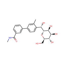 CNC(=O)c1cccc(-c2ccc([C@H](O)[C@H]3O[C@H](CO)[C@@H](O)[C@H](O)[C@@H]3O)c(C)c2)c1 ZINC000221917601