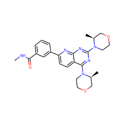 CNC(=O)c1cccc(-c2ccc3c(N4CCOC[C@@H]4C)nc(N4CCOC[C@@H]4C)nc3n2)c1 ZINC000059258964