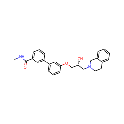 CNC(=O)c1cccc(-c2cccc(OC[C@H](O)CN3CCc4ccccc4C3)c2)c1 ZINC000219765741