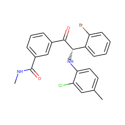 CNC(=O)c1cccc(C(=O)[C@@H](Nc2ccc(C)cc2Cl)c2ccccc2Br)c1 ZINC000026492396