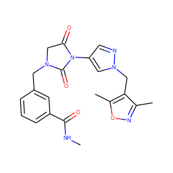 CNC(=O)c1cccc(CN2CC(=O)N(c3cnn(Cc4c(C)noc4C)c3)C2=O)c1 ZINC000115731312