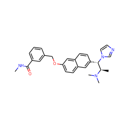 CNC(=O)c1cccc(COc2ccc3cc([C@@H]([C@@H](C)N(C)C)n4ccnc4)ccc3c2)c1 ZINC000028344992