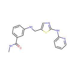 CNC(=O)c1cccc(NCc2cnc(Nc3ccccn3)s2)c1 ZINC000036338810