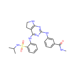 CNC(=O)c1cccc(Nc2nc3c(c(Nc4ccccc4S(=O)(=O)NC(C)C)n2)CCN3)c1 ZINC000221689284