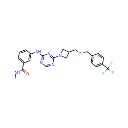 CNC(=O)c1cccc(Nc2ncnc(N3CC(COCc4ccc(C(F)(F)F)cc4)C3)n2)c1 ZINC001772629269