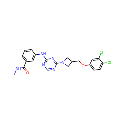 CNC(=O)c1cccc(Nc2ncnc(N3CC(COc4ccc(Cl)c(Cl)c4)C3)n2)c1 ZINC001772656402