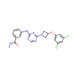 CNC(=O)c1cccc(Nc2ncnc(N3CC(Oc4cc(Cl)cc(Cl)c4)C3)n2)c1 ZINC001772627524
