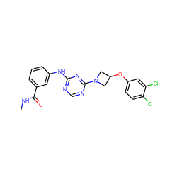CNC(=O)c1cccc(Nc2ncnc(N3CC(Oc4ccc(Cl)c(Cl)c4)C3)n2)c1 ZINC001772643935
