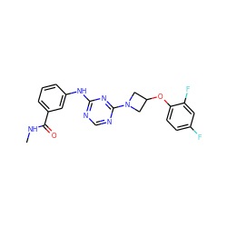 CNC(=O)c1cccc(Nc2ncnc(N3CC(Oc4ccc(F)cc4F)C3)n2)c1 ZINC001772645498