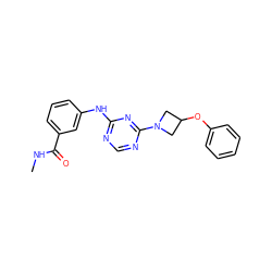 CNC(=O)c1cccc(Nc2ncnc(N3CC(Oc4ccccc4)C3)n2)c1 ZINC000118587932