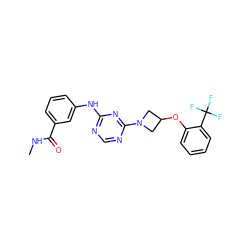 CNC(=O)c1cccc(Nc2ncnc(N3CC(Oc4ccccc4C(F)(F)F)C3)n2)c1 ZINC001772644171