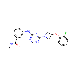 CNC(=O)c1cccc(Nc2ncnc(N3CC(Oc4ccccc4Cl)C3)n2)c1 ZINC000118585839