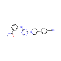 CNC(=O)c1cccc(Nc2ncnc(N3CC=C(c4ccc(C#N)cc4)CC3)n2)c1 ZINC001772618878