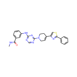 CNC(=O)c1cccc(Nc2ncnc(N3CC=C(c4csc(-c5ccccc5)n4)CC3)n2)c1 ZINC001772627159