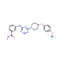 CNC(=O)c1cccc(Nc2ncnc(N3CCC(Oc4ccc(OC(F)(F)F)cc4)CC3)n2)c1 ZINC001772642648