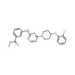 CNC(=O)c1cccc(Nc2ncnc(N3CCC(Oc4ccccc4Cl)CC3)n2)c1 ZINC001772642795