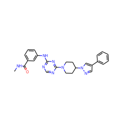 CNC(=O)c1cccc(Nc2ncnc(N3CCC(n4cc(-c5ccccc5)cn4)CC3)n2)c1 ZINC001772581721