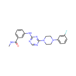 CNC(=O)c1cccc(Nc2ncnc(N3CCN(c4cccc(F)c4)CC3)n2)c1 ZINC001772621751