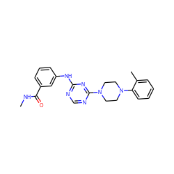 CNC(=O)c1cccc(Nc2ncnc(N3CCN(c4ccccc4C)CC3)n2)c1 ZINC001772573290