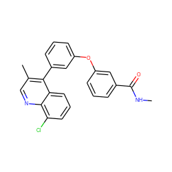 CNC(=O)c1cccc(Oc2cccc(-c3c(C)cnc4c(Cl)cccc34)c2)c1 ZINC000040866537