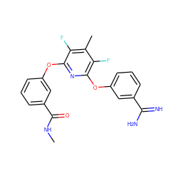 CNC(=O)c1cccc(Oc2nc(Oc3cccc(C(=N)N)c3)c(F)c(C)c2F)c1 ZINC000013473987