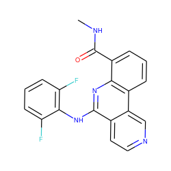 CNC(=O)c1cccc2c1nc(Nc1c(F)cccc1F)c1ccncc12 ZINC000073159433