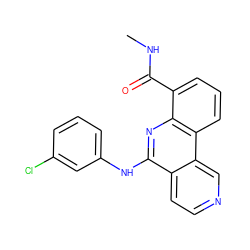 CNC(=O)c1cccc2c1nc(Nc1cccc(Cl)c1)c1ccncc12 ZINC000073169811