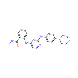 CNC(=O)c1ccccc1Nc1ccnc(Nc2ccc(N3CCOCC3)cc2)c1 ZINC000169330386