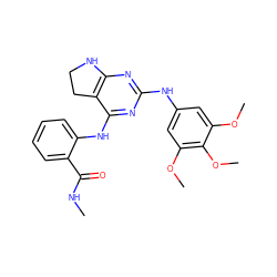 CNC(=O)c1ccccc1Nc1nc(Nc2cc(OC)c(OC)c(OC)c2)nc2c1CCN2 ZINC000221670841