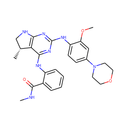 CNC(=O)c1ccccc1Nc1nc(Nc2ccc(N3CCOCC3)cc2OC)nc2c1[C@H](C)CN2 ZINC000199038377