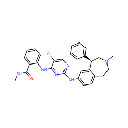 CNC(=O)c1ccccc1Nc1nc(Nc2ccc3c(c2)[C@@H](c2ccccc2)CN(C)CC3)ncc1Cl ZINC000169345213