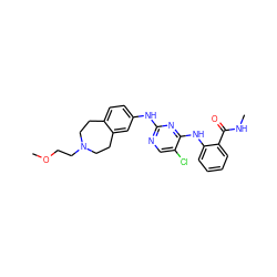 CNC(=O)c1ccccc1Nc1nc(Nc2ccc3c(c2)CCN(CCOC)CC3)ncc1Cl ZINC000066263797