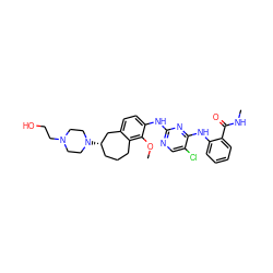 CNC(=O)c1ccccc1Nc1nc(Nc2ccc3c(c2OC)CCC[C@H](N2CCN(CCO)CC2)C3)ncc1Cl ZINC000146905479