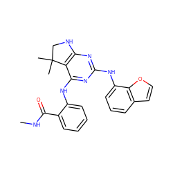 CNC(=O)c1ccccc1Nc1nc(Nc2cccc3ccoc23)nc2c1C(C)(C)CN2 ZINC000221664985