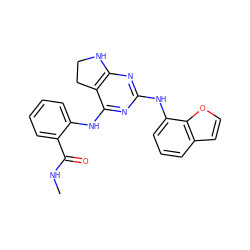 CNC(=O)c1ccccc1Nc1nc(Nc2cccc3ccoc23)nc2c1CCN2 ZINC000221705114