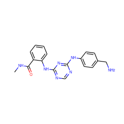 CNC(=O)c1ccccc1Nc1ncnc(Nc2ccc(CN)cc2)n1 ZINC000096273909