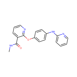 CNC(=O)c1cccnc1Oc1ccc(Nc2ccccn2)cc1 ZINC000139454930